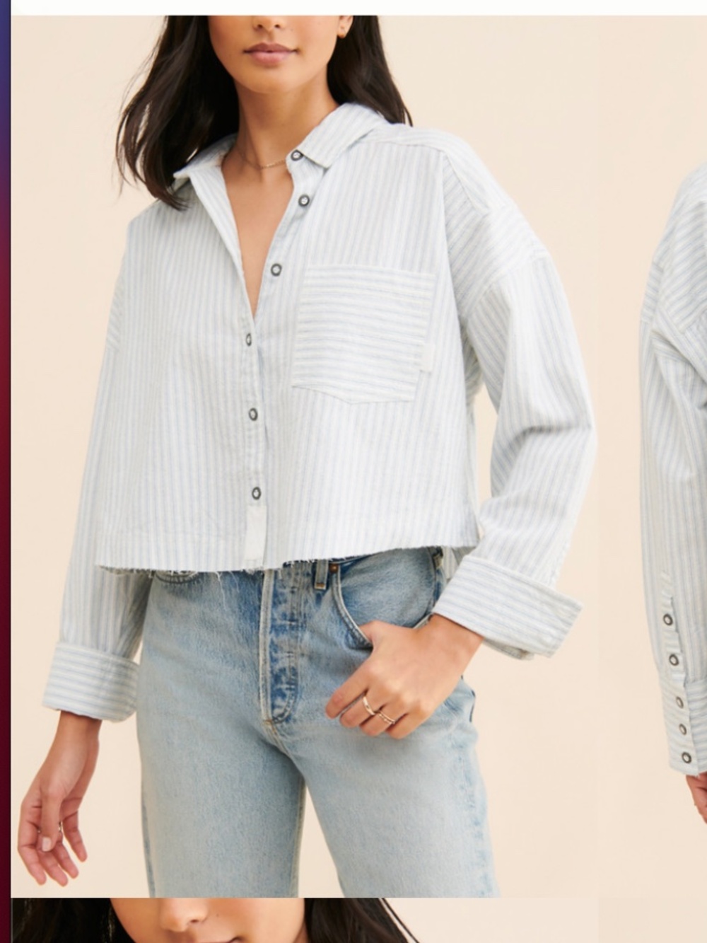 Chrissy Crop Oxford Top